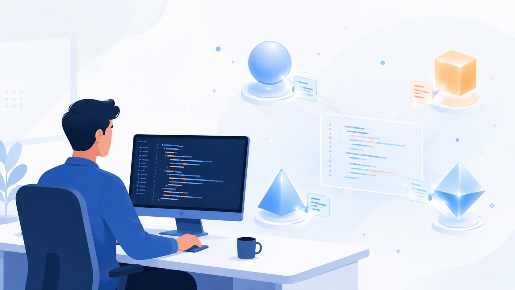 developer directing AI agents that write and test code