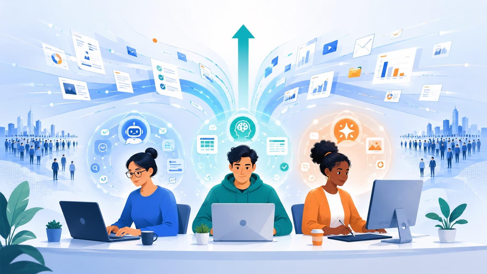 small team producing the output of a large company using AI assistants