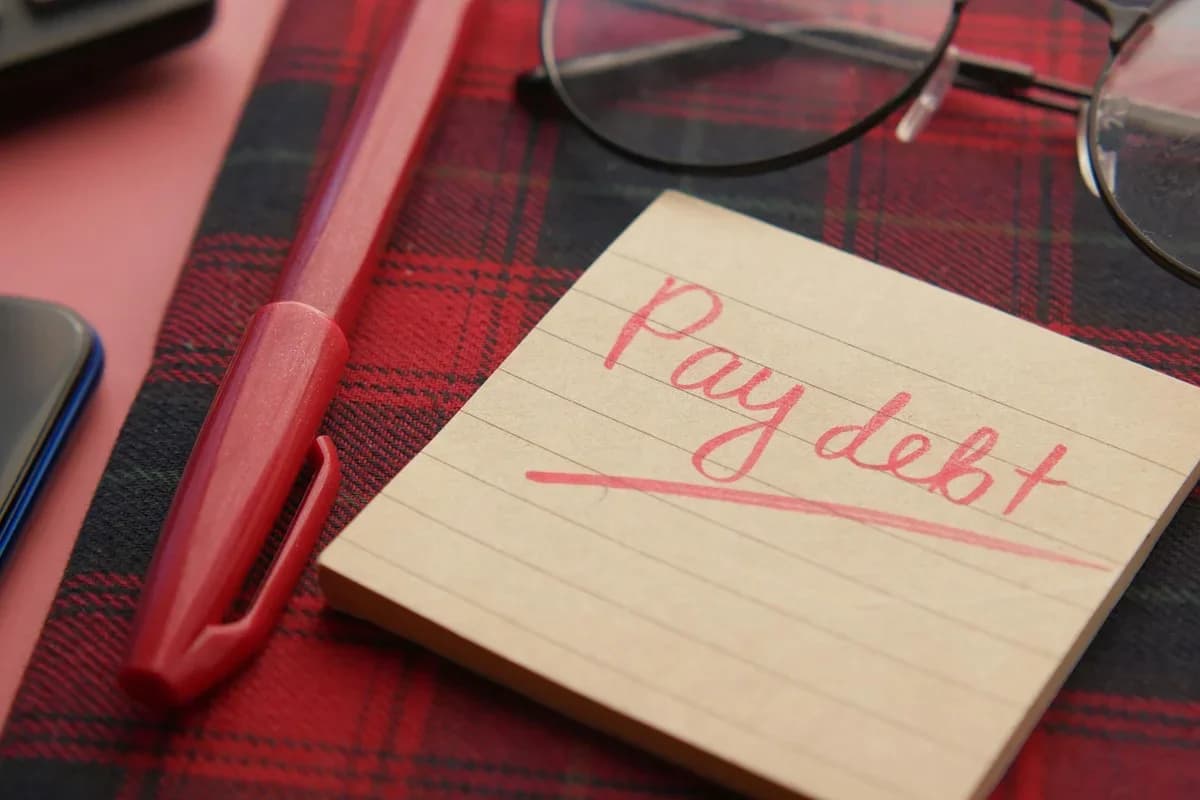 Person on phone negotiating with creditor while reviewing financial documents