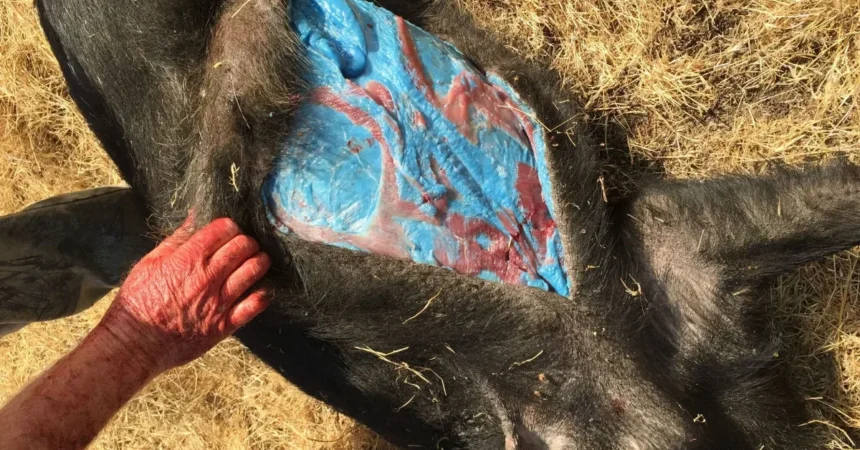 Neon blue pig