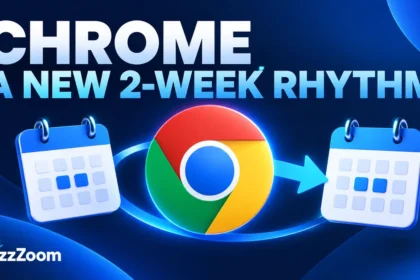Illustrated FizzZoom cover: Chrome now has a two-week release cycle: what users and small teams should change