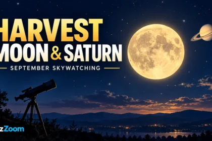 Illustrated FizzZoom cover: Harvest Moon and Saturn this September: how Indian skywatchers can plan a viewing