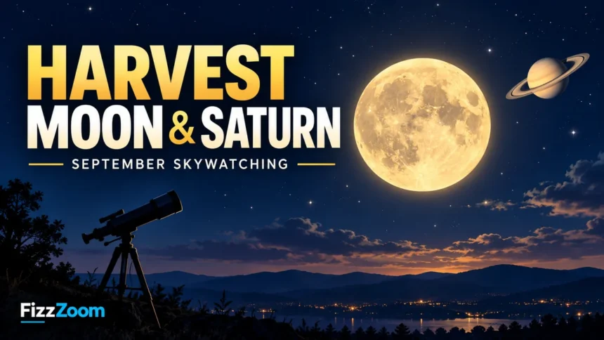 Illustrated FizzZoom cover: Harvest Moon and Saturn this September: how Indian skywatchers can plan a viewing