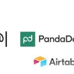 Screenshot of the connected-apps animation in Google's Gemini announcement, showing PandaDoc and Airtable