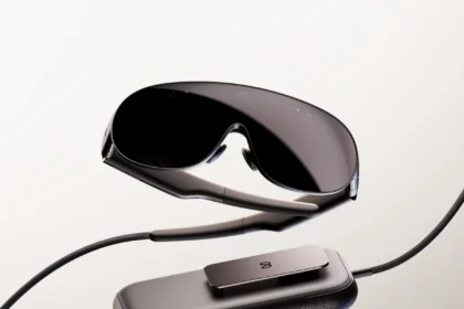 Meta VR Glasses and connected computing puck in the official Meta newsroom product image